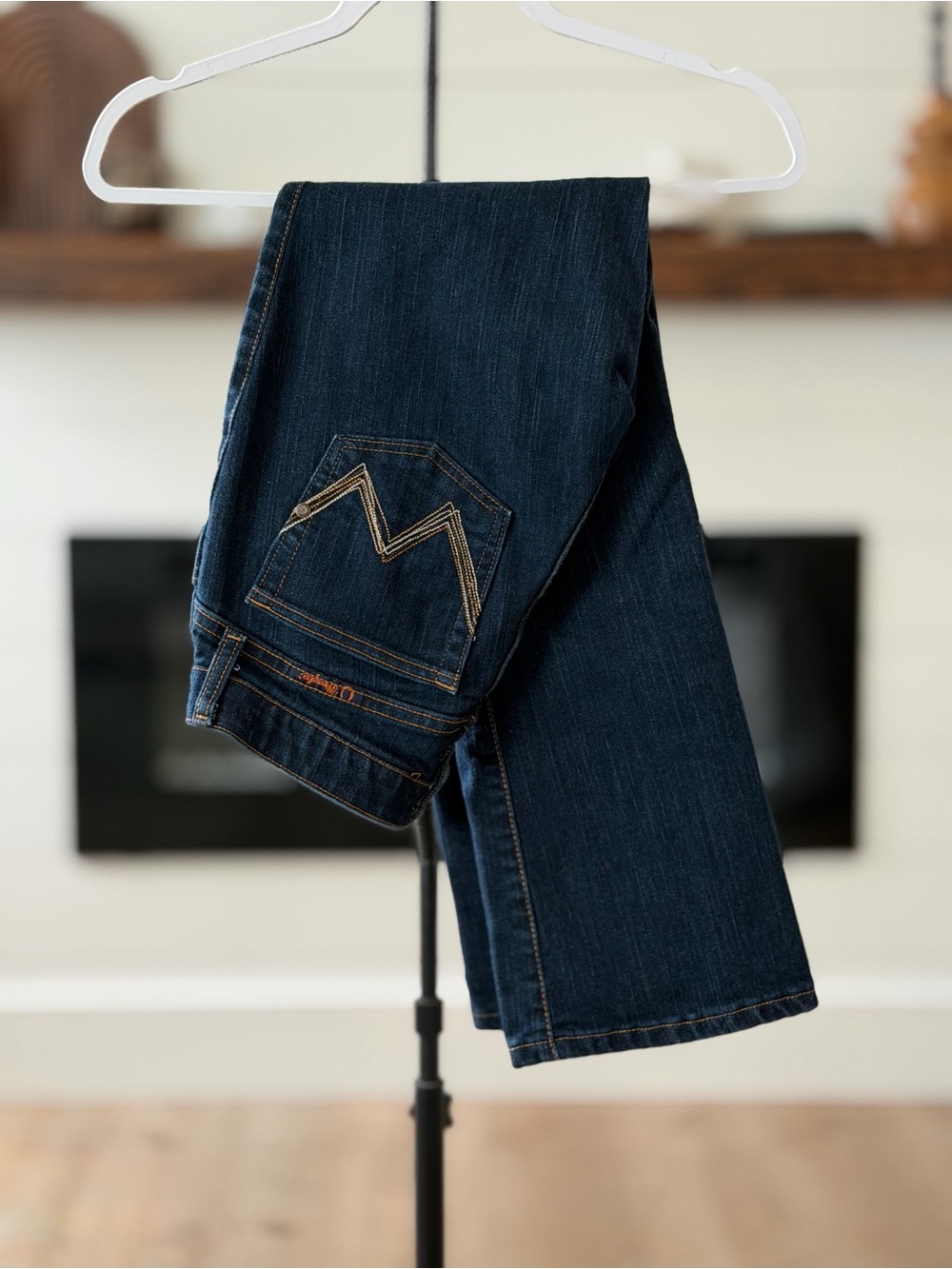 Wrangler Women's Indigo Boot Cut Jeans with Gold Stitching